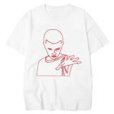 Stranger Things T Shirt White round Neck Short Sleeve Digital Printing