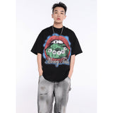Unisex T-Shirts Saint Michael Vintage Lip Abstract Print Short Sleeve