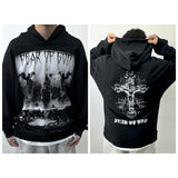 Mens Vintage T-Shirts printed fleece hooded sweater vintage