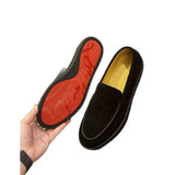 Louboutin-style red bottom shoes clfashioncasual loafers export classic pure color canvas breathable trendycasualstylish men's shoes