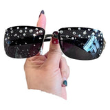 Trendy punk glasses retro millennium style uv protection