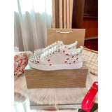 Louboutin-style red bottom shoes guangdong version european station cl red bottom shoes best selling studded shoes studded shoes fashioneasiest for match red bottom studded sneakers