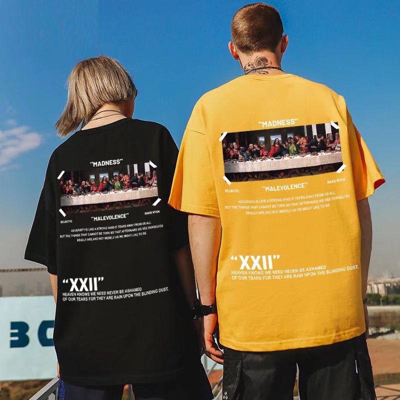 Caravaggio T-Shirts Men's plus Size Hip Hop Loose Short Sleeve Cotton T-shirt