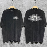 Amiri washed t-shirt letter angel ball printing short sleeves