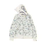 Shark Print Jacket Autumn And Winter Shark Starry Sky Luminous Cardigan Hoodie Fleece Padded Coat