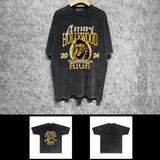Amiri washed t-shirt lion printing short sleeves