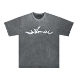 Amiri Washed Distressed T Shirt Printed Trendy Pure Cotton
