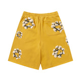 Denim Tears Shorts Yellow floral cotton