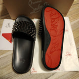 Louboutin-style red bottom shoes clsummer slippers rivets red bottom flip-flops thickened height increase new chinoiserie heavy southeast asia export