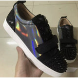 Louboutin-style red bottom shoes cl red bottom shoes european station export men's shoes rivet sneakers trendyflats breathable willow couple style