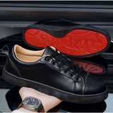 Louboutin-style red bottom shoes europeancl rivetstrendy men's shoes red bottom sneakersfashioneasiest for matchbest selling breathable casual shoes