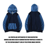 Shark Print Hoodie Stitching Denim Color Sweater Zipper Hoodie Coat