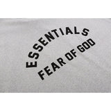 Fog Essentials T Shirts Spring Summer FOG Double Line Flocking Letter Crew Neck Short Sleeves