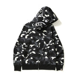 Shark Print Hoodie Men And Women Plus Size Loose Hoodie Coat