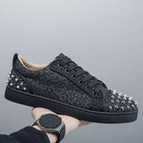 Louboutin-style red bottom shoes mencl red bottom casual shoes spiritual social boy sneakers fashiontrendystuds hot diamond nightclub leather shoes