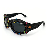 Trendy punk glasses millennium style paper clips