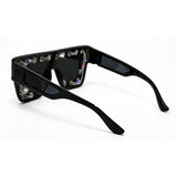 Trendy punk glasses sparkling diamond retro