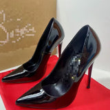 Louboutin-style red bottom shoes exportcl red bottom high heels women's stiletto pointed patent leather flatsfashionsexy style flats