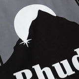Rhude T Shirt Sunset Design Letter Print Short Sleeve T-Shirt