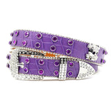 Hip-hop punk rhinestone belt skull wide belt