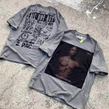 Mens Vintage T-Shirts Tribute "Tupac Shakur" Washed Grey Tee