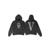 Vlone Hoodie autumn and winter fingerprint printing loose