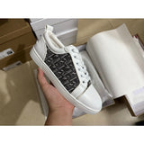 Louboutin-style red bottom shoes european cl style gridsmen's shoes cowhide rivets hot diamond low-top red bottom shoes couple sneakers casualeasiest for match