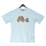 Palm Angels T Shirts Angel Leopard Print Broken Bear Letter Short Sleeve T-shirt for Men