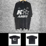 Amiri washed t-shirt spotted five-pointed star short sleeves