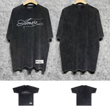 Amiri washed t-shirt needleworkletterprinting short sleeves