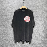 Amiri washed t-shirt circle sketch printing short sleeve