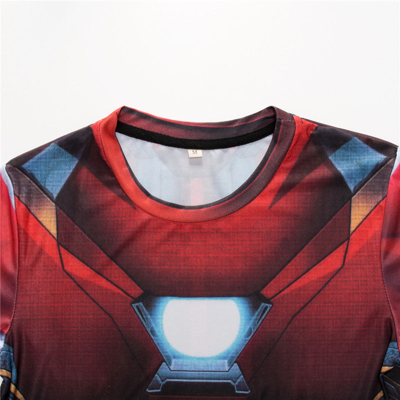 Marvel T Shirt Tight Men's Sports Fitness 3D Men's Clothing