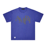 Amiri washed t-shirt all gray letterprinting short sleeves