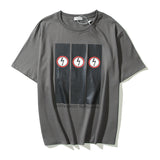 Marilyn Manson T Shirt Lightning Short Sleeve VTG Distressed Fog Loose T-shirt