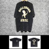 Amiri washed t-shirt dice man printing short sleeves