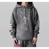 Mens Vintage T-Shirts Saint Michael Washing vintage Loose Hooded Sweater Hoodie