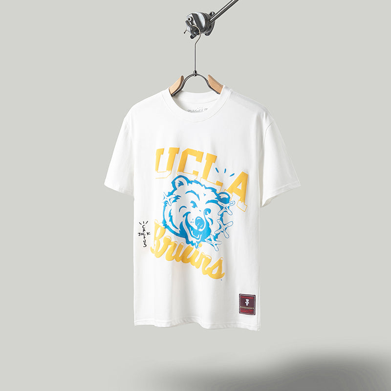 Travis Scott T Shirts x Mitchell x Ness UCLA Bruins Hand-Drawn Short Sleeve