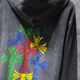 Chh Chrome Hearts Hoodie graffiti colorful hand-painted wash water do old hooded sweater