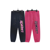 Sp5der Sweatpants Cobweb Puff Print Pure Cotton