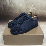 Louboutin-style red bottom shoes, popular european station cl red bottom shoes, electric embroidery style, low-top high-top men's shoes, red bottom couple, trendy rivets, casualtie back