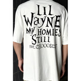 Unisex T-Shirts Vintage Lil Wayne Portrait Print, Hip Hop Loose Tee