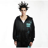 Mens Vintage T-Shirts Saint Michael Washing vintage Loose Hooded Sweater Hoodie