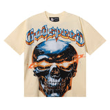 Godspeed T Shirts Star Shock Skull Print Cotton Casual Short Sleeve Men and Women