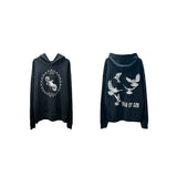 Men Vintage Hoodies Vintage Wash Flame Print