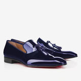 Louboutin-style red bottom shoes spring and summer аcl red bottom gentleman leather shoes men's genuine leather patent leather british style casual youth breathable large size business