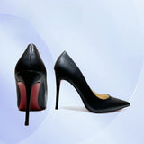 Louboutin-style red bottom shoes matte cl red bottom pointed toe stiletto high heels flats style fashionsexy ultra-high heel hidden heelflats