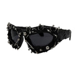 Trendy punk glasses dark uv protection