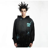 Mens Vintage T-Shirts Saint Michael Washing vintage Loose Hooded Sweater Hoodie
