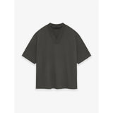 Fog Essentials T Shirts Spring Summer FGO Double Line Flocking Letter V-Neck Short Sleeve