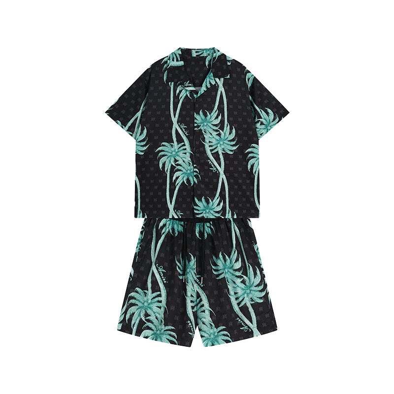 Amiri Shirt And Shorts 2 Piece Set Fashion Print Couple High Street